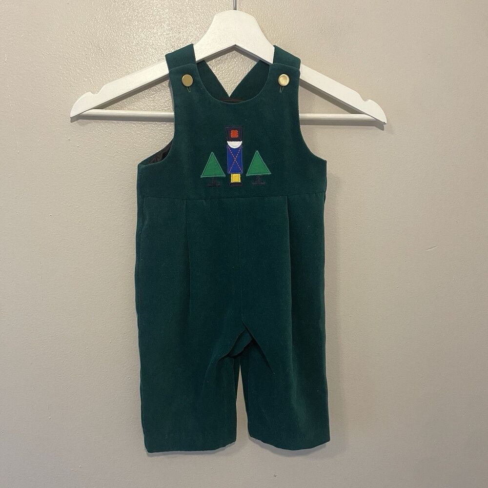 Florence Eiseman Baby Boys Velvet Holiday Overall Christmas Seasonal 9months